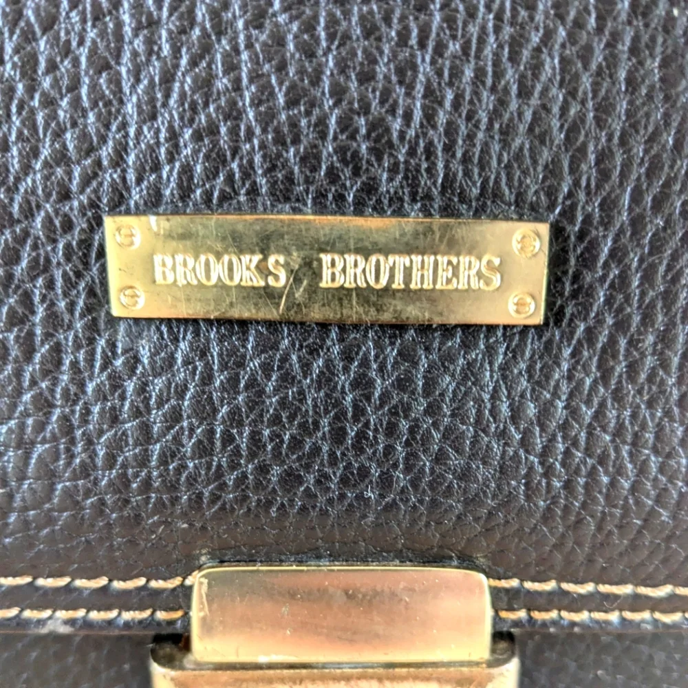 Vintage Brooks Brother Pebble Grain Leather Briefcase